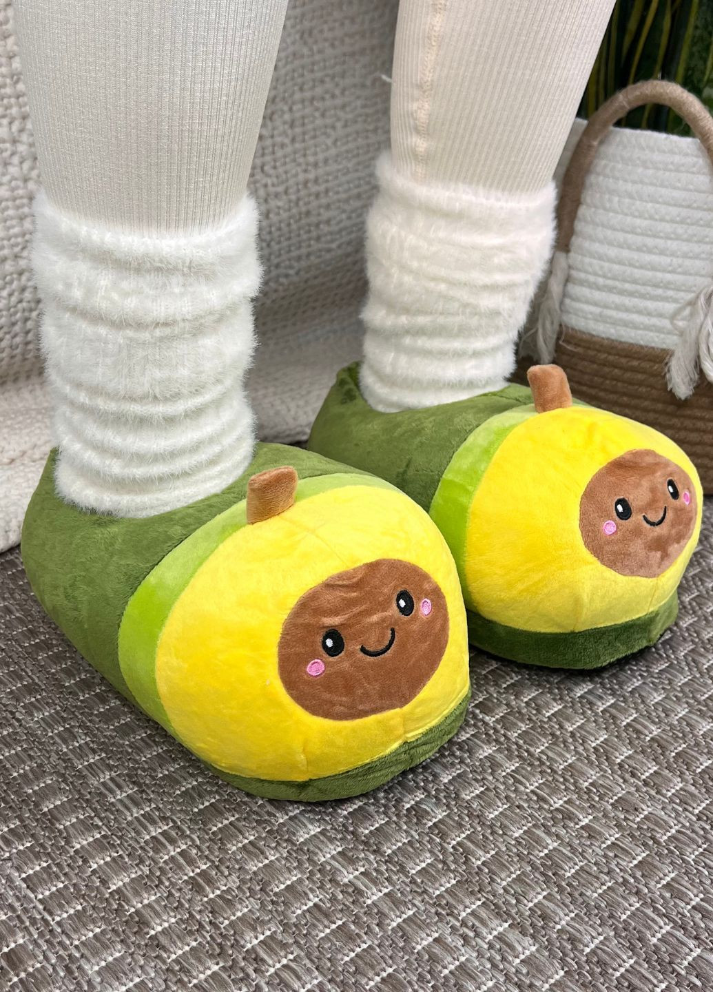 Тапочки кімнатні жіночі плюшеві Авокадо з антиковзною підошвою My Kigu (366742055)