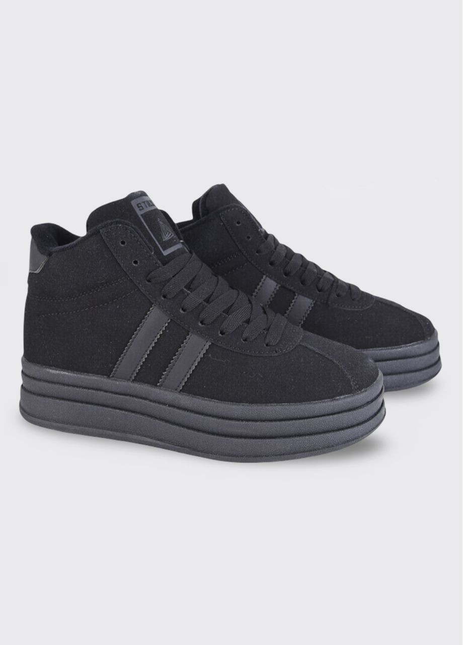 Черные кеды женские зимние черные замшевые (hb960-8) 40 Stilli