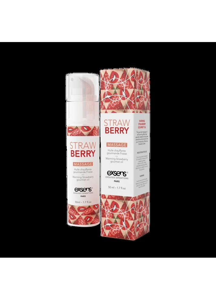 Согревающее массажное масло со вкусом клубники Strawberry (50 мл) Exsens (315014180)