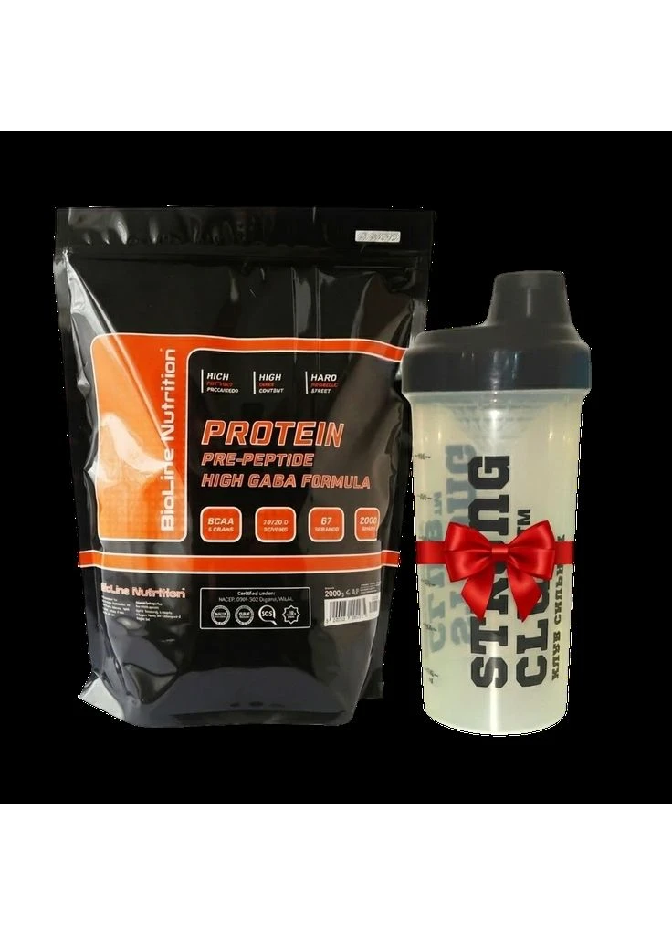 Протеин 2 кг Германия + Шейкер в Подарок Земляника BioLine Nutrition (399448241)