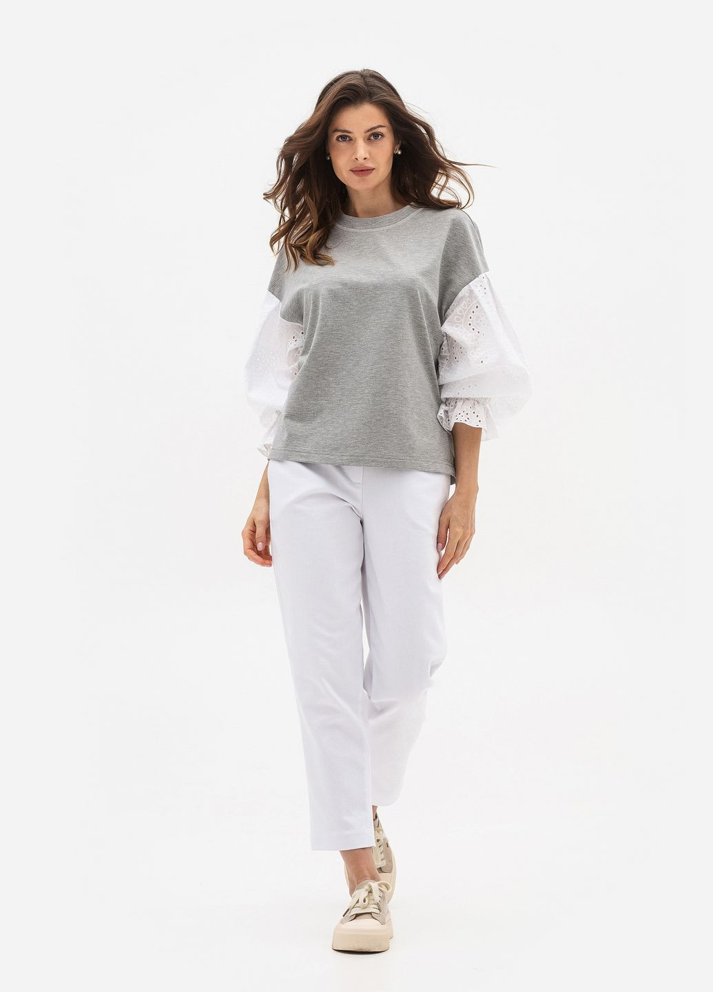 Сірий світшот Lesia однотонний (328456472)