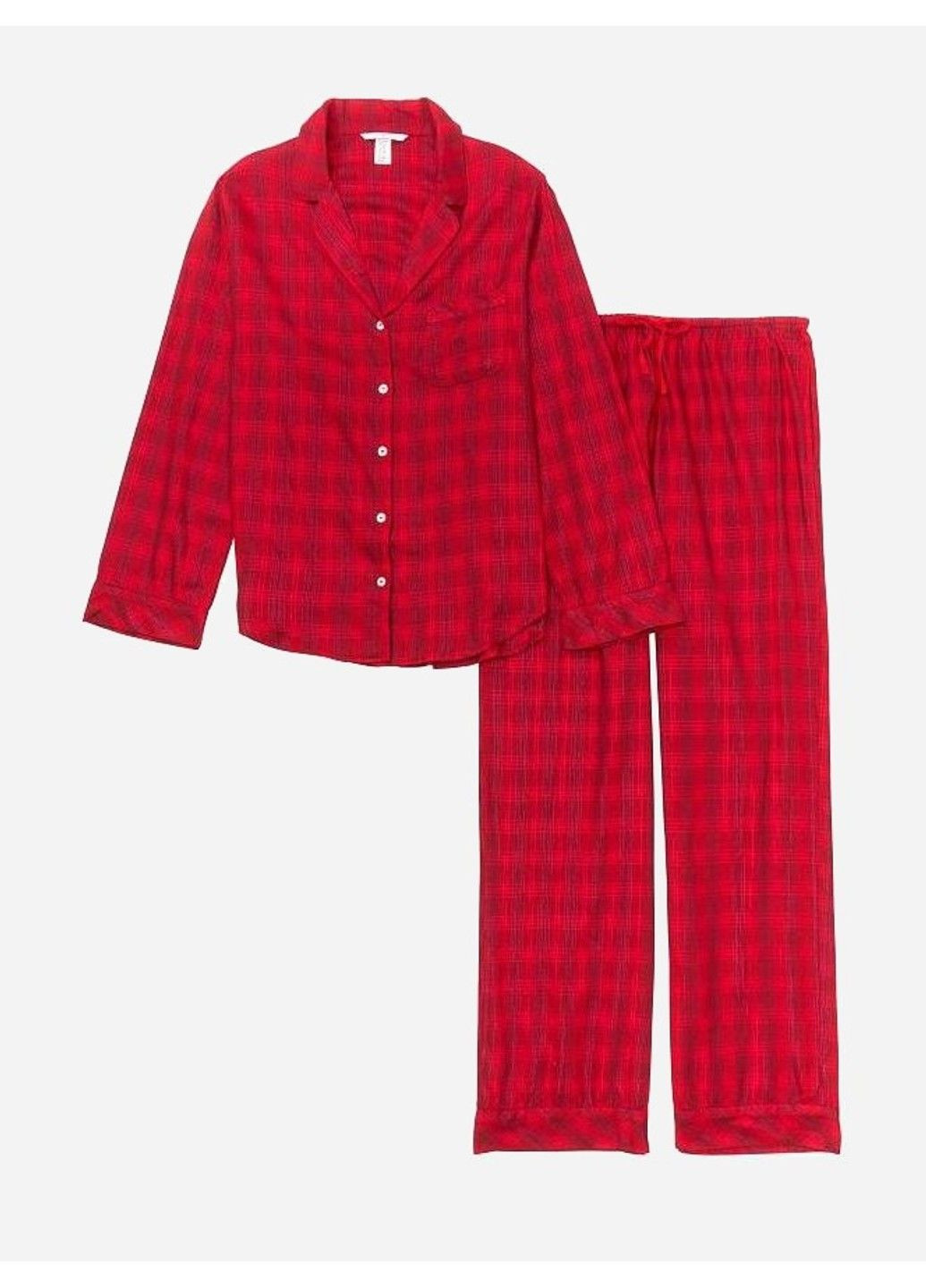 Комбинированная всесезон пижама flannel long pj set print Victoria's Secret