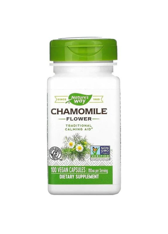 Ромашка (квіти) Chamomile 700 мг, 100 капсул Nature's Way (363968469)