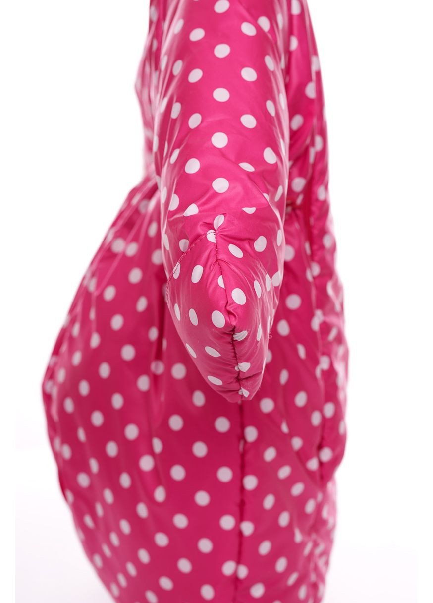 Комбінезон для дівчинки Трансформер на хутрі з принтом Горошок малиновий 86 см (35455) BABYKROHA (297200043)