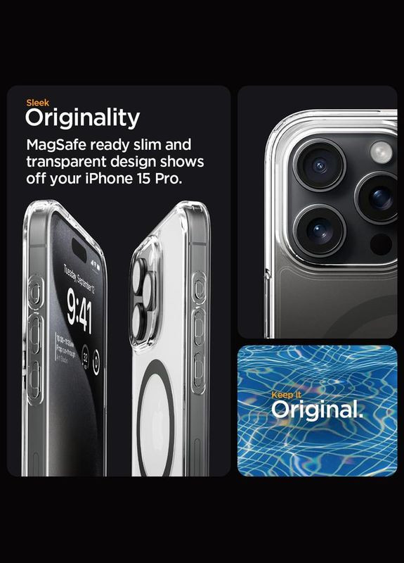 Чехол-накладка Ultra Hybrid MagFit для iPhone 15 Pro Graphite (ACS06716) Spigen (341488628)