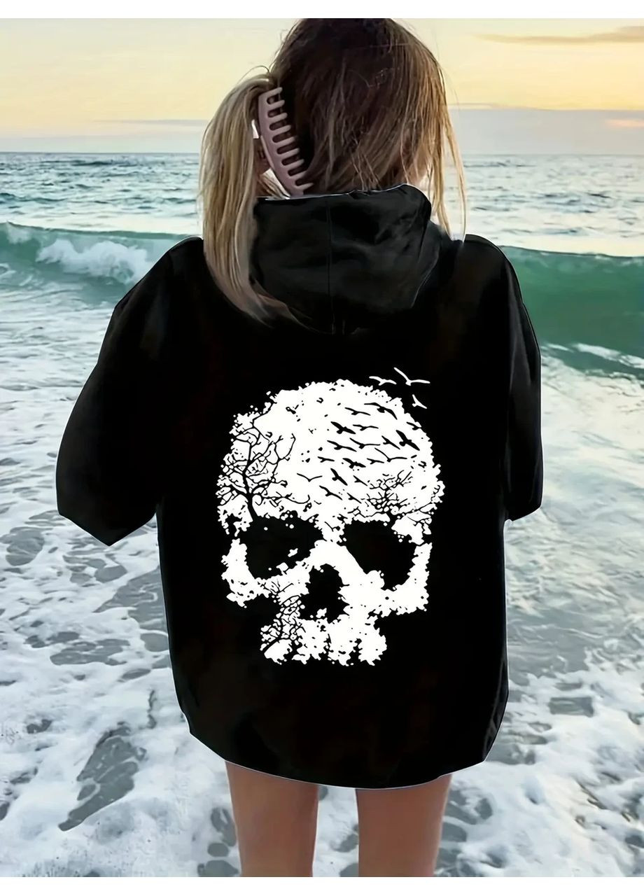 Худі жіноче, світшот чорний, модна толстовка 2700322482 розмір No Brand (351372764)