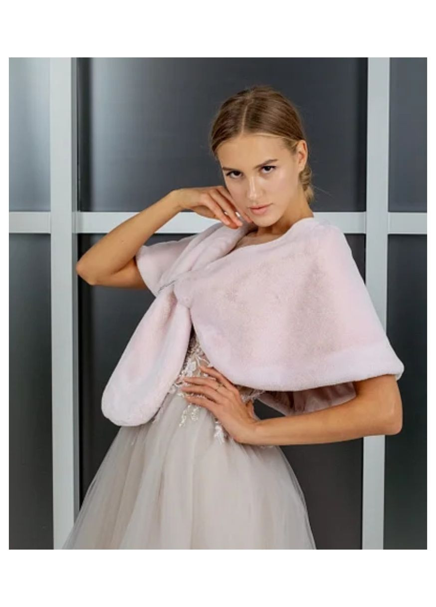 Свадебная меховая накидка "Glori" цвет пудра No Brand (369717342)