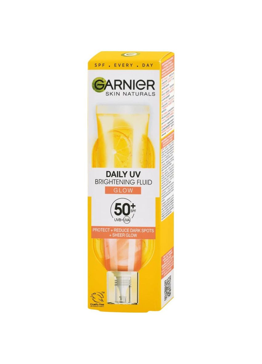 Garnier Сонцезахисний денний флюїд з вітаміном С для надання блиску шкірі обличчя Skin Naturals SPF50+ 40 мл — Крем, (328447673)