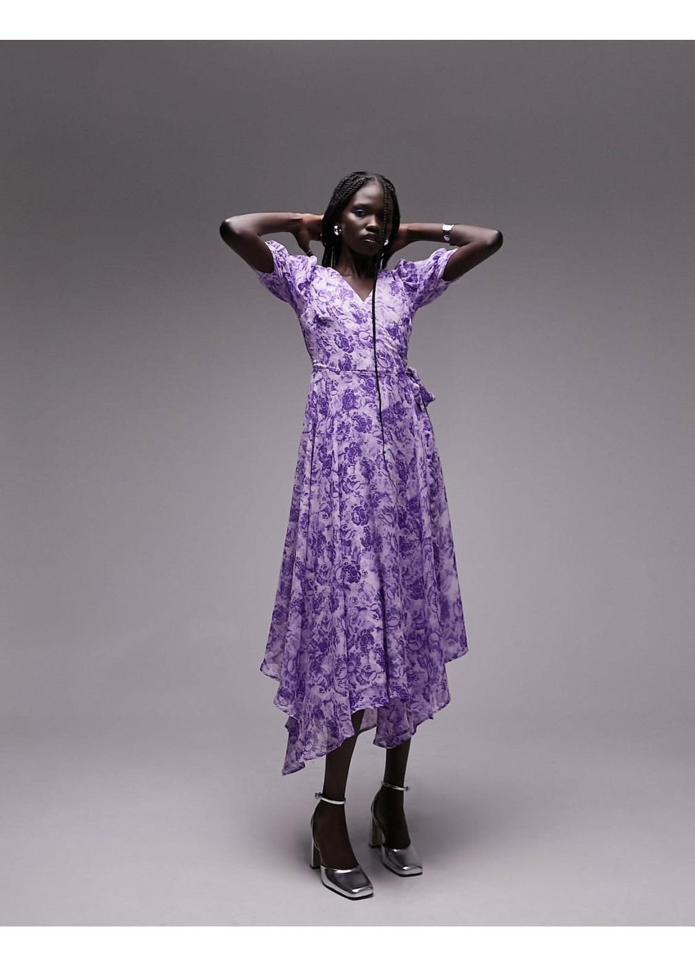 Лілова повсякденний сукня Topshop з квітковим принтом