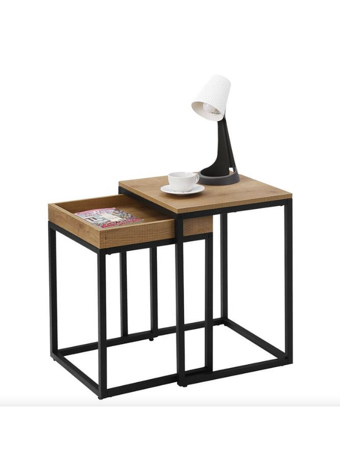 Комплект журнальных столиков Ascet в стиле Loft 2 штуки Leobert (361952856)