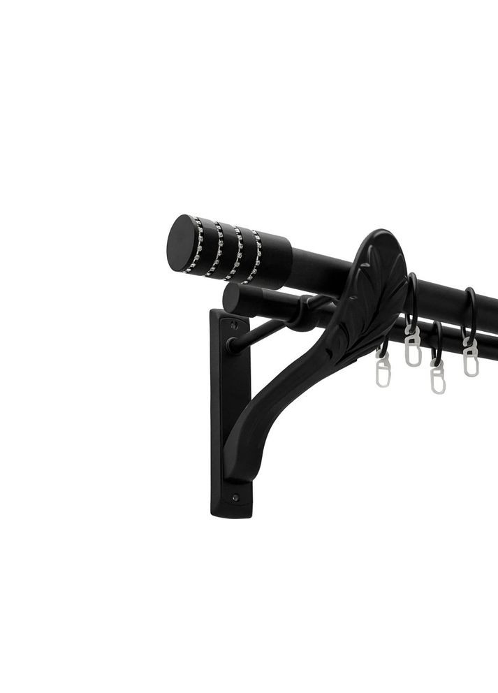 Карниз Барамелла металевий дворядний ретро гладка труба Чорний Оксамит 25\19 мм 200 см (00-00018197) ORVIT (300691586)