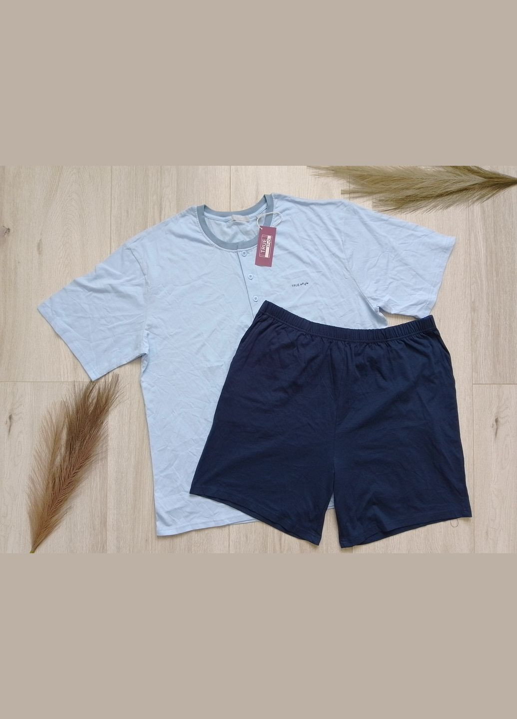 Мужская пижама футболка с шортами l, xl True Style (291841799)