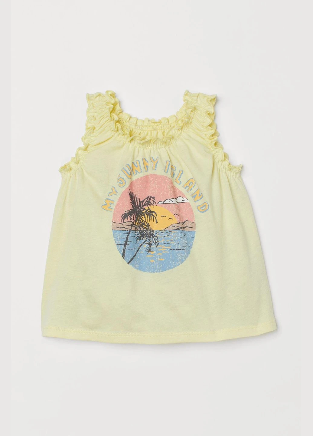 Топ літо,жовтий з принтом, H&M (283301461)