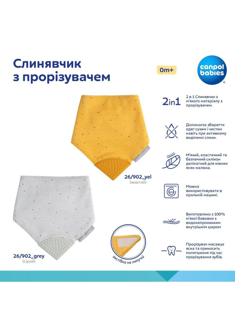 Слинявчик з прорізувачем, сірий () Canpol Babies 26/902_grey (336330088)