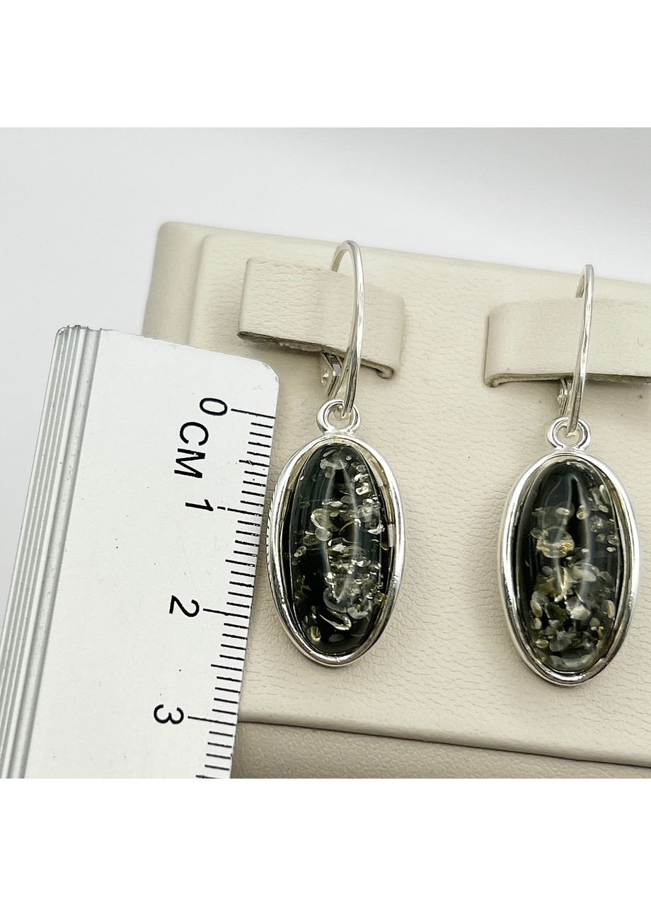 Сережки срібні з бурштином 6,9 г No Brand (369736805)