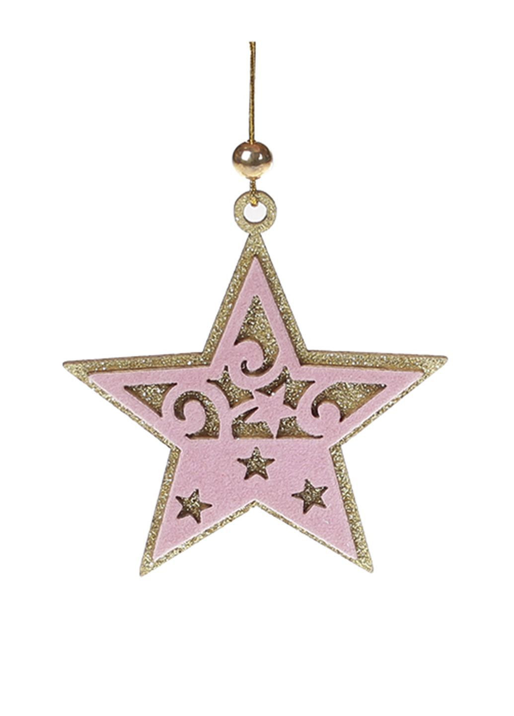 Новорічний підвісний декор з рожевим оксамитом колір рожевий ЦБ-00286979 BonaDi (366559997)