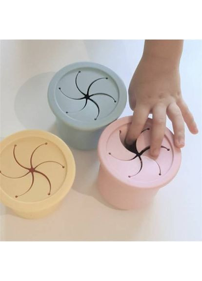 Чашка-контейнер Sip+Snack - Mineral Blue / Powder Grey (101100109) MinikOiOi (323090571)