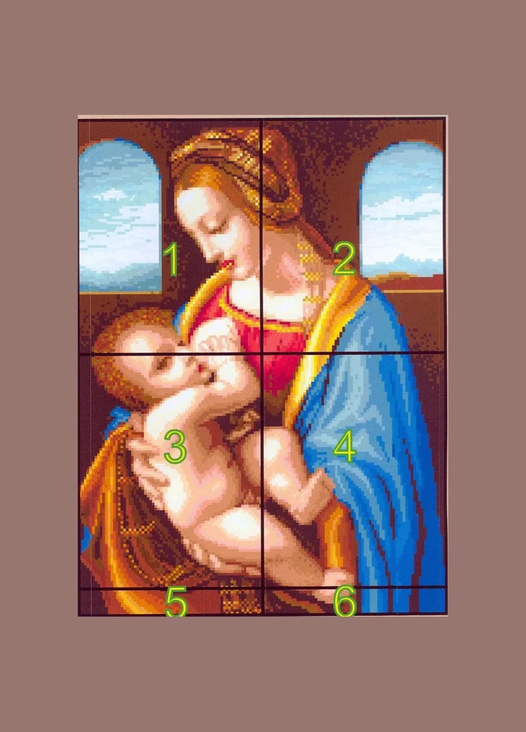 Набір для вишивання за нанесеною на канву схемою "The Virgin and the Son eighteenth".AIDA 14CT printed,33*42см Joy Sunday (313614255)