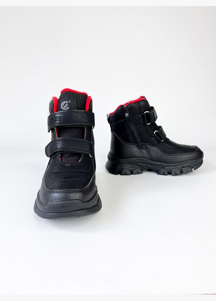 Черные зимние ботинки 27 г 18 см черный артикул з138 Clibee