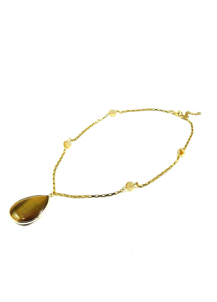 Бусы "Золотая нить" Цитрин, Тигровый глаз Fursa fashion (325701820)