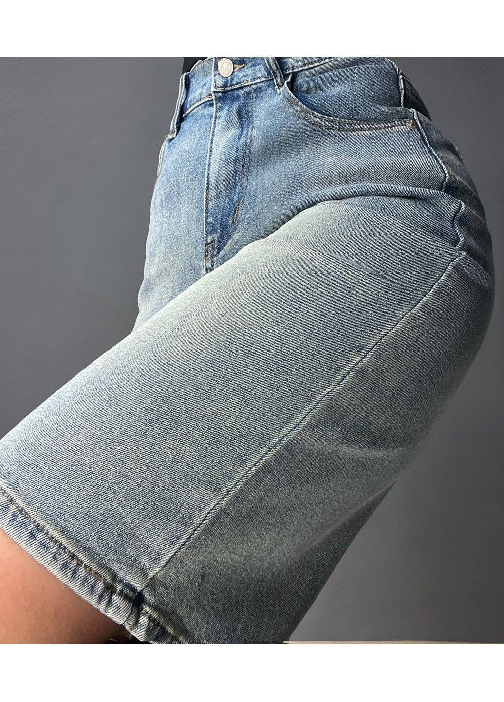 Шорты женские джинсовые 560-88 бермуды с резинкой на талии голубые Allure (336491710)