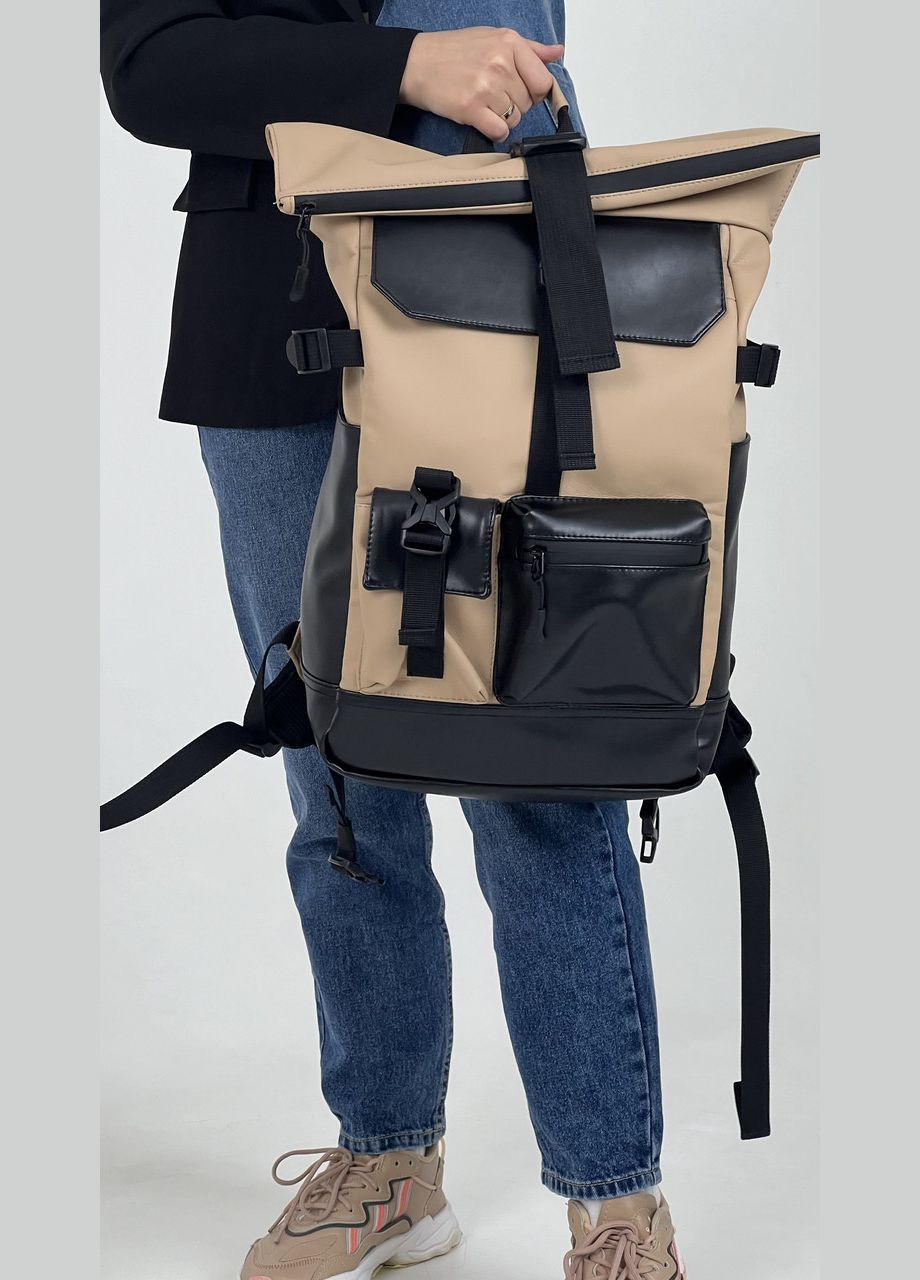 Женский рюкзак роллтоп для ноутбука Rolltop для путешествий розового цвета из экокожи ToBeYou rolltopnew (280930869)