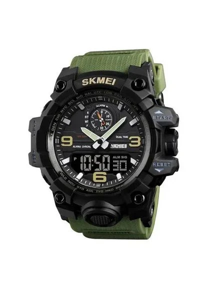 Часы наручные мужские 1586AG ARMY GREEN, мужские армейские водостойкие тактические. Цвет: зеленый Skmei (389519388)