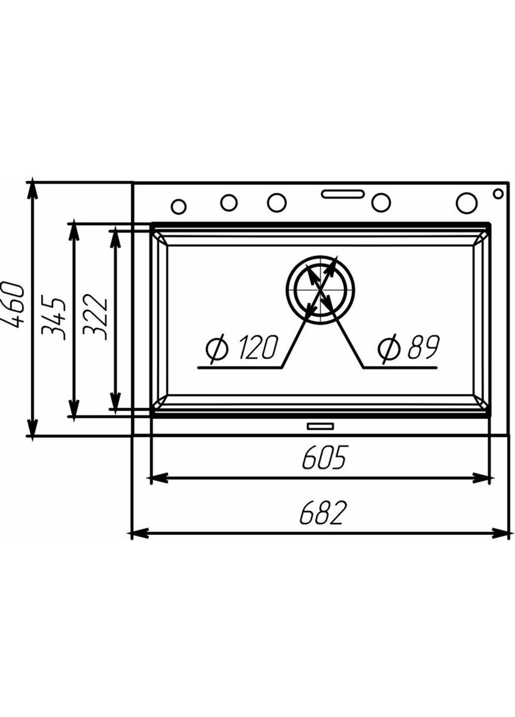 Гранитная мойка IRENA 6846 матовая Белая в точку Valeso (365877823)