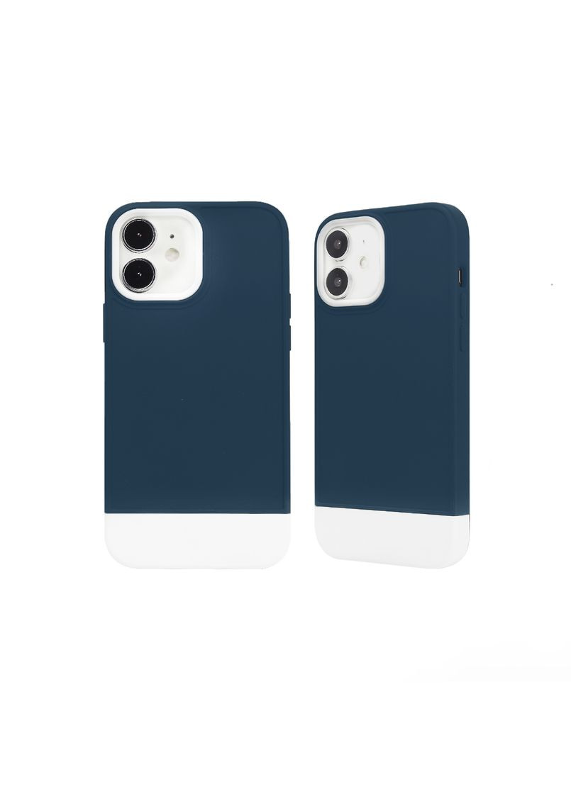 Противоударный силиконовый чехол 2in1 Matte на iPhone 11 сине-белый LOMO (302309642)