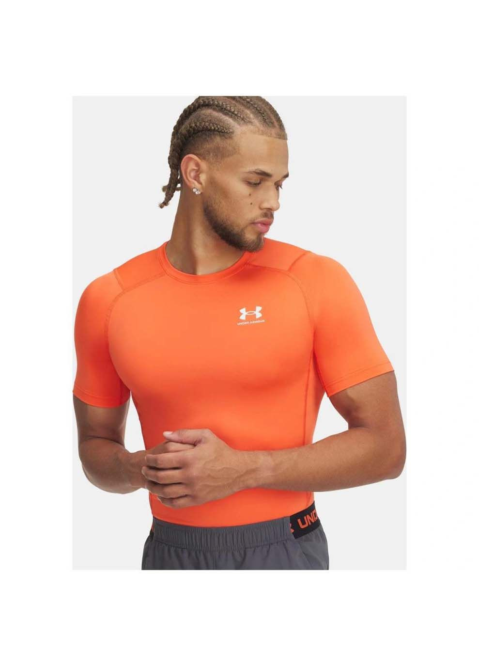 Чоловіча Футболка компресійна UA HG Armour Comp SS Помаранчевий Under Armour (367585098)