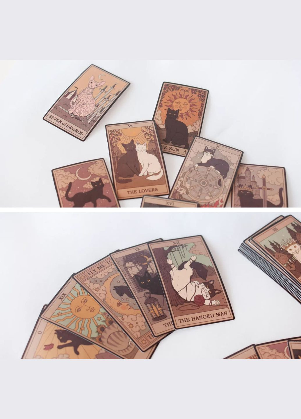 Набор наклеек 50 рандом стикеров с котами таро стикерпак сказочные магия эстетика винтаж готика матовые на телефон комп ноутбук No Brand (315048676)