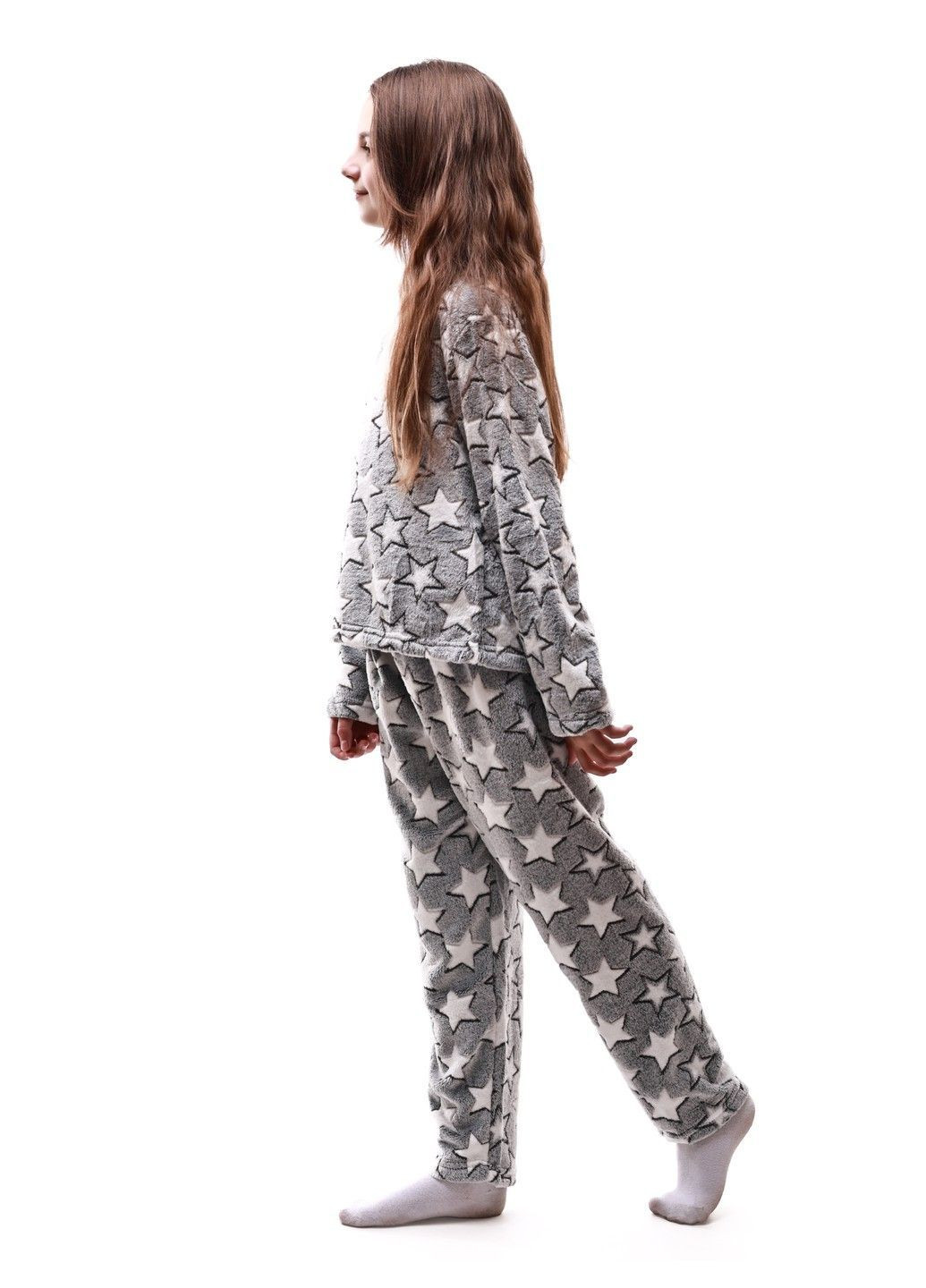 Сіра зимня піжама для дівчинки підлітка Lumo