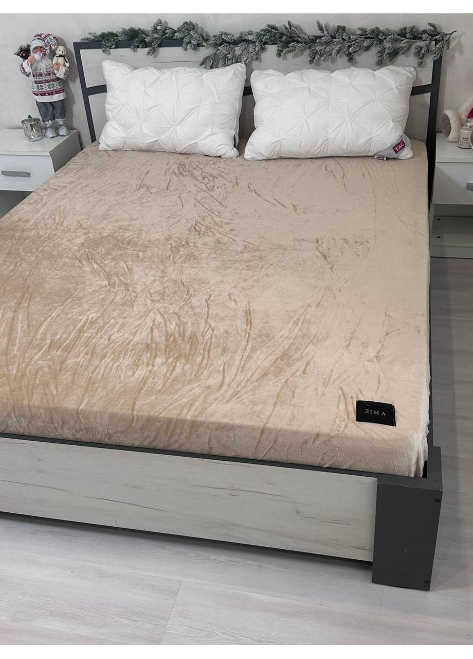 Велюровая простыня на резинке 160*200см Vishnya (372113118)