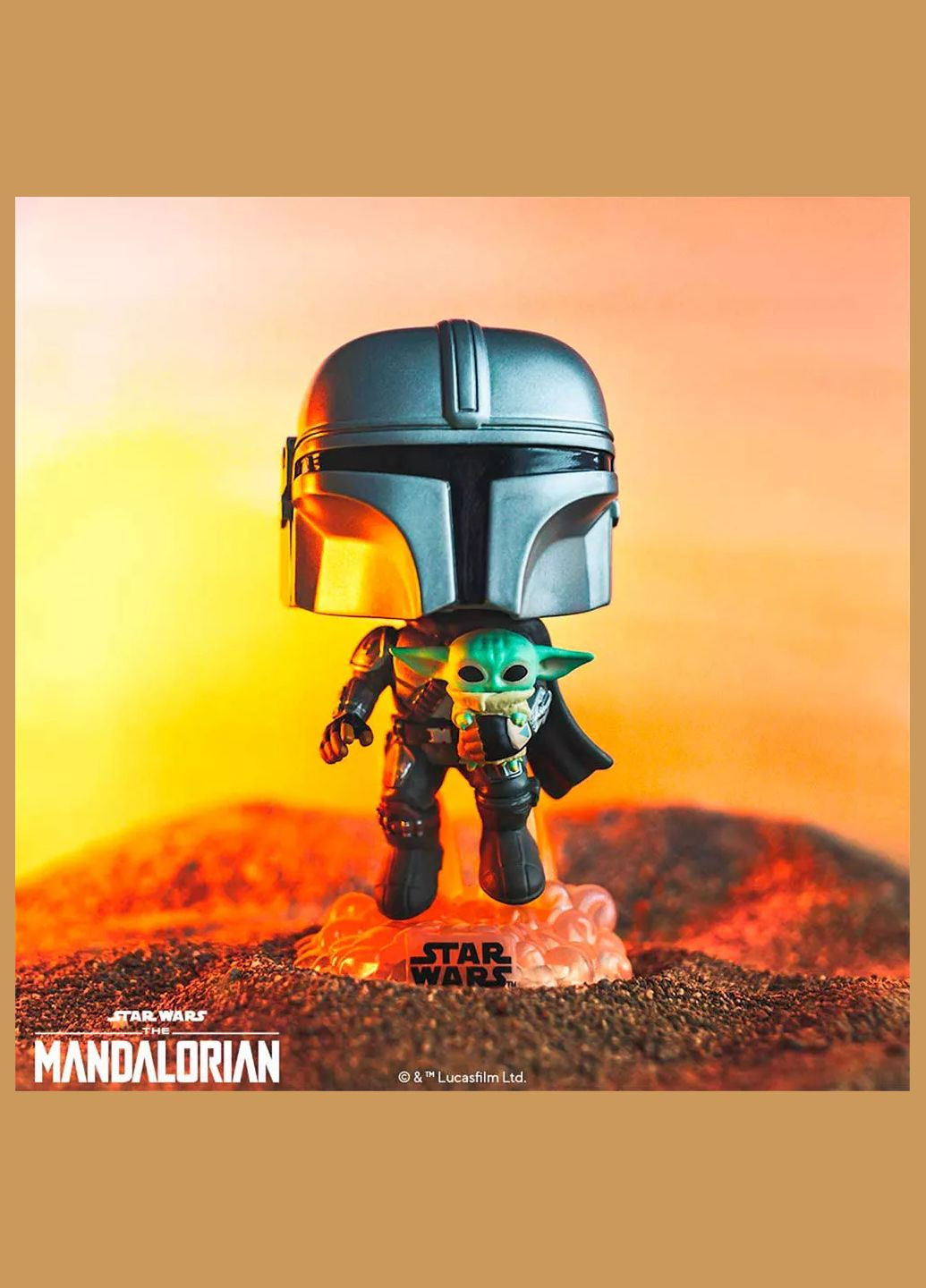 Фігурка Star Wars Мандалорець з малюком у польоті (50959) Funko Pop (326887466)