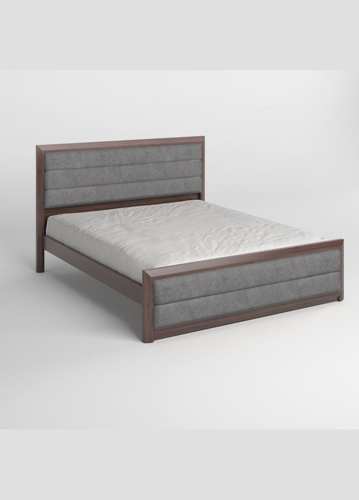 Двуспальная деревянная кровать Барселона Б5/Аляска 93 (Серый) 140х190 см (MBG-14166) Mebigrand (368281065)