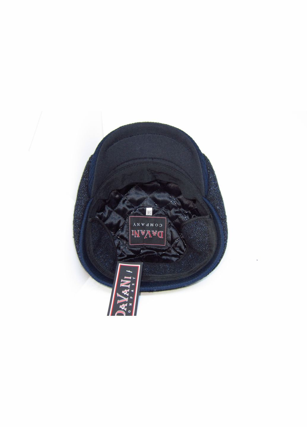 Чоловіча кепка восьмиклинка синя з вушками DAVANI 00116 No Brand кепка восьмиклінка (304764237)