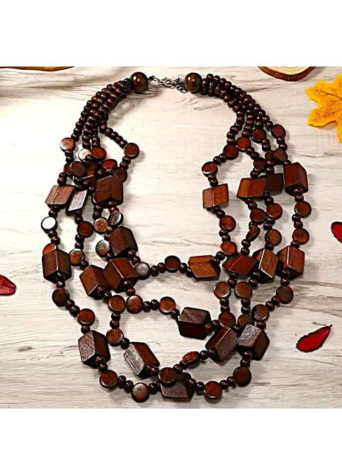 Колье ожерелье Длинное акцентное колье Деревянное No Brand (353968761)