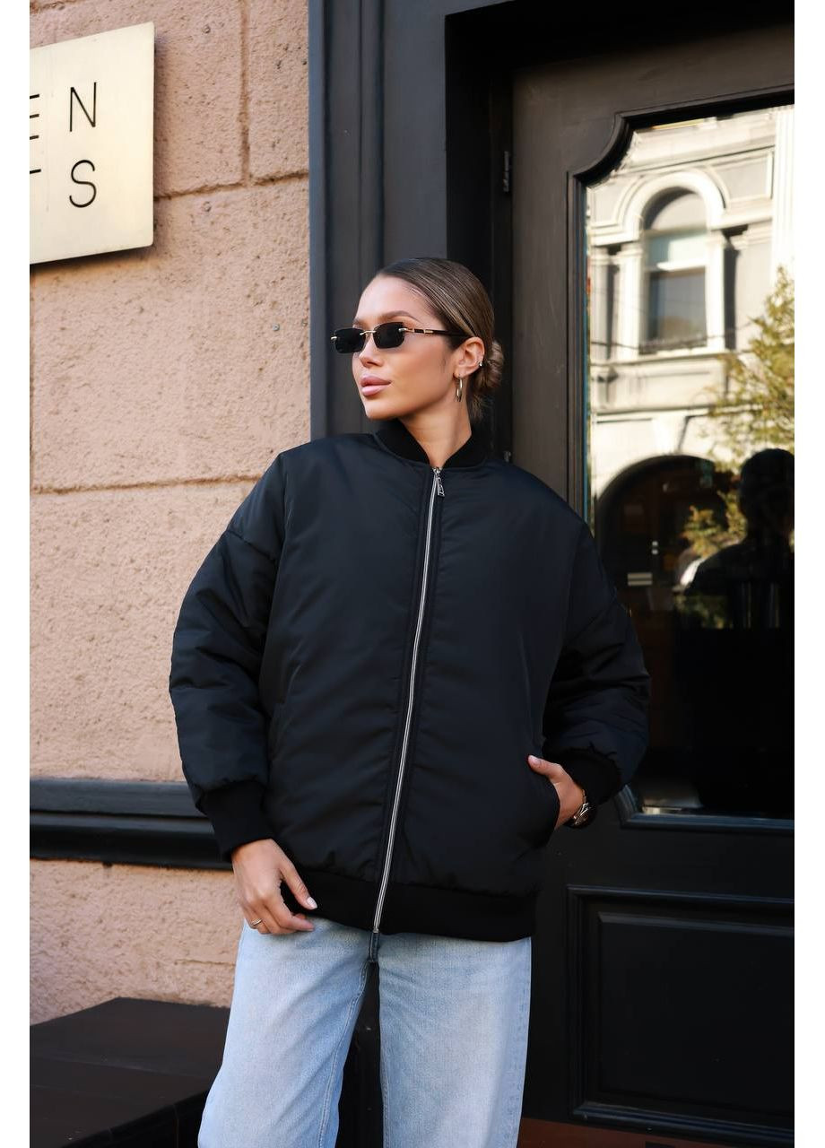 Женский утепленный бомбер из плащевки — наполнитель 150 синтепон, размер 42–46 (замеры в описании) DK/DL Мода без кордонів на молнии (362494189)