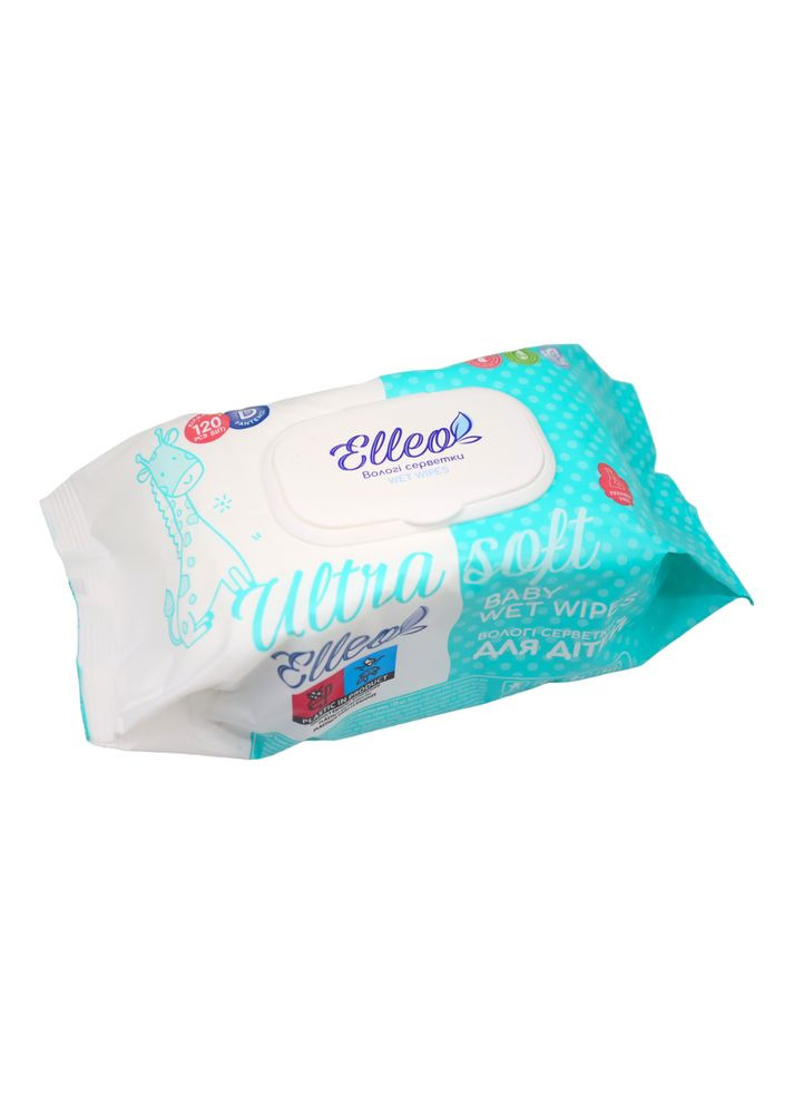 Вологі серветки з клапаном дитячі Алое 120 шт Elleo (300860221)