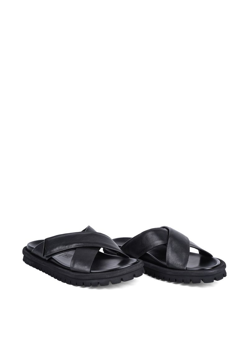 Чоловічі Шльопанці 2245-1 Чорний Шкіра Miguel Miratez (330179768)