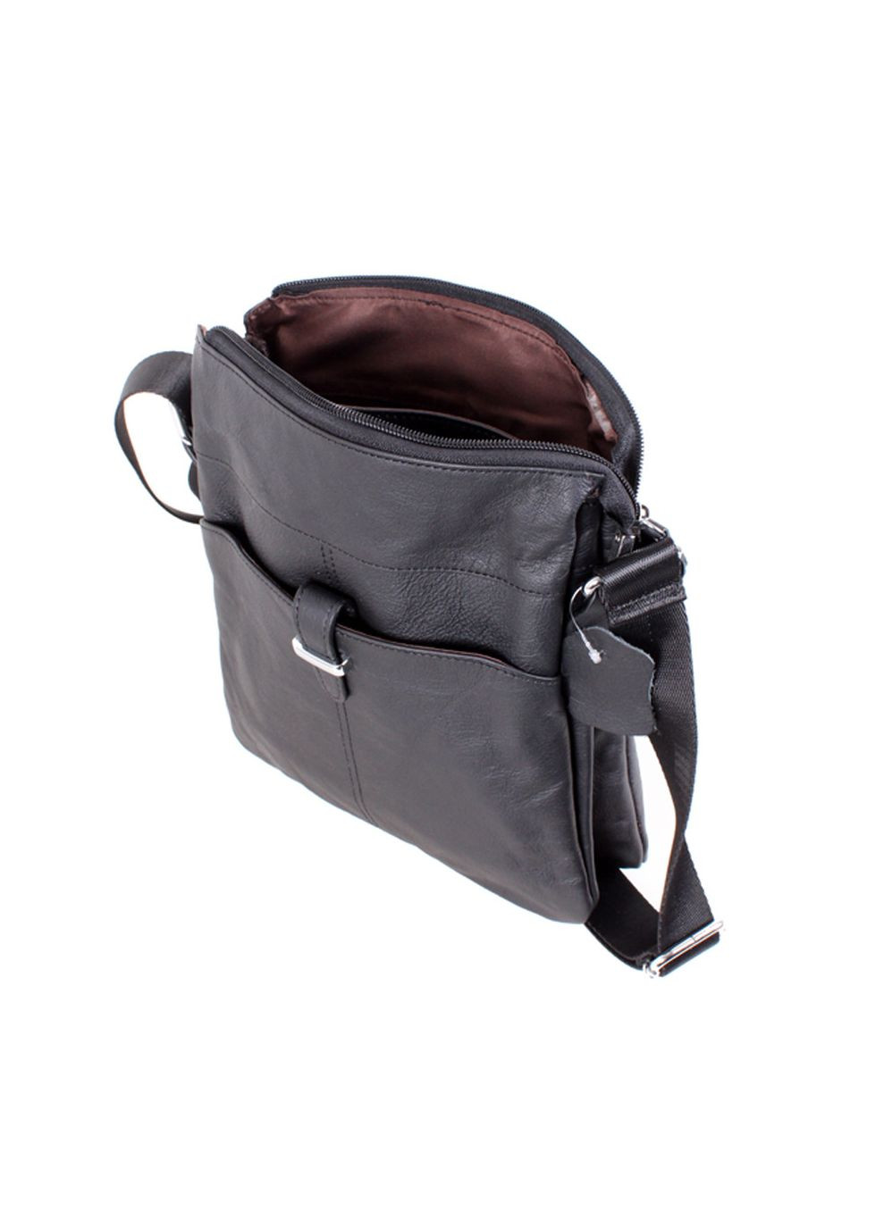 Чоловіча шкіряна сумка MESS8139 чорна No Brand (370848144)