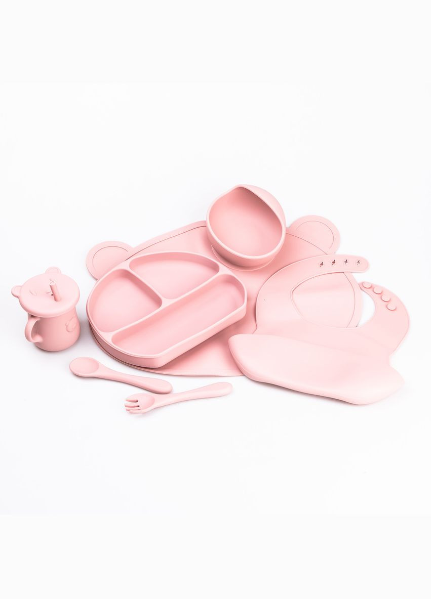 Детский набор силиконовой посуды 7 предметов Розовый HP34546P TS Kitchen (306849206)