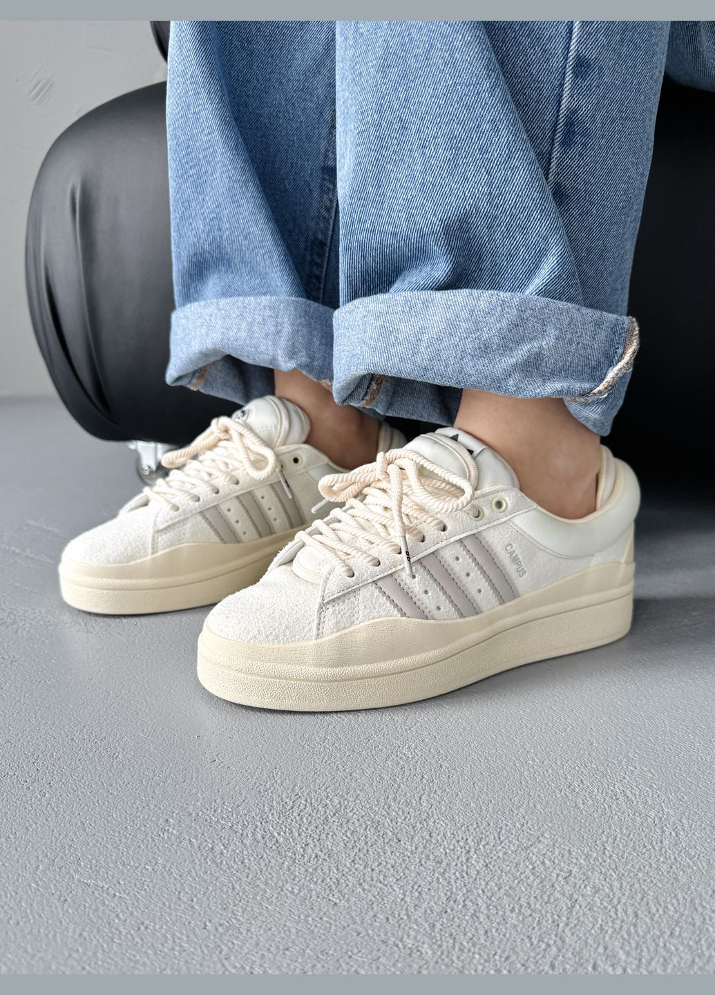 Кросівки жіночі Adidas Campus x Bad Bunny Beige | Адідас Кампус х Бед Банні бежеві No Brand бежеві демісезони (341264145)