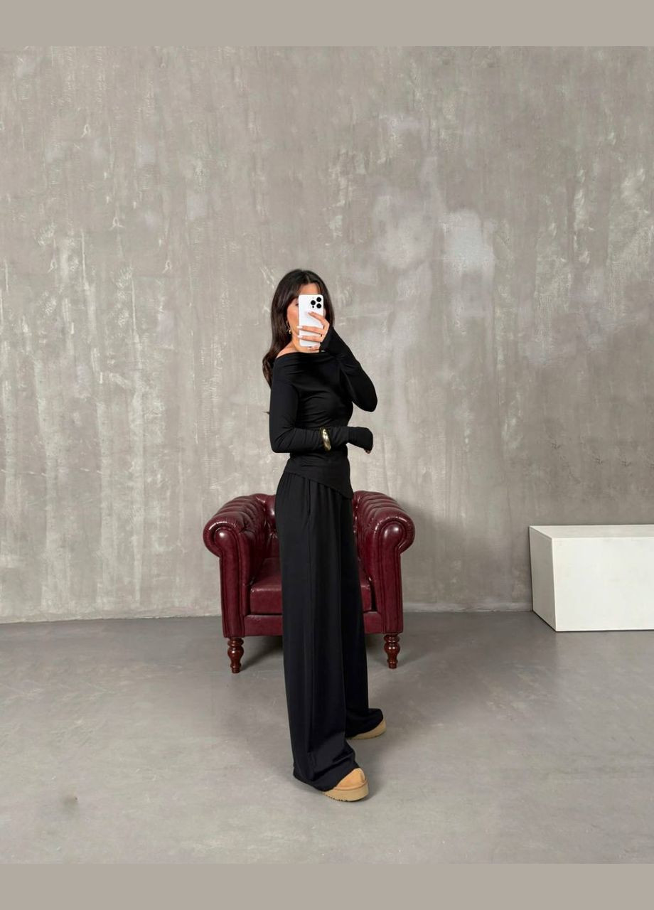 Женский костюм с прямыми брюками и ассиметричным лонгсливом. Adelante (317286661)