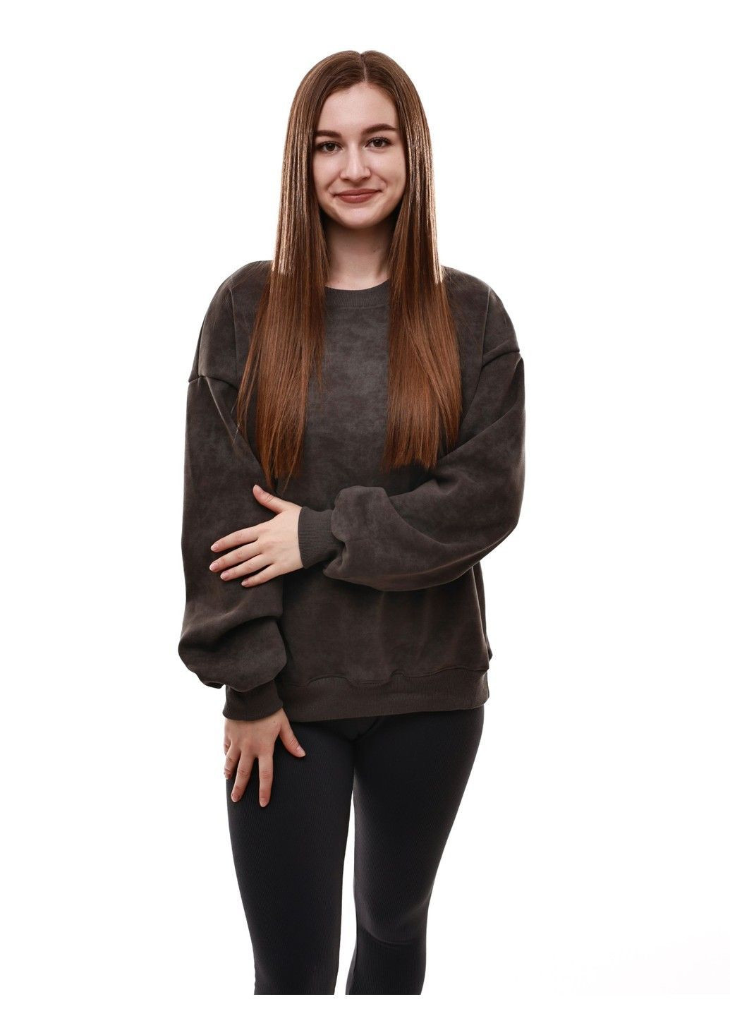 Сірий світшот жіночий YU.NA (366152252)