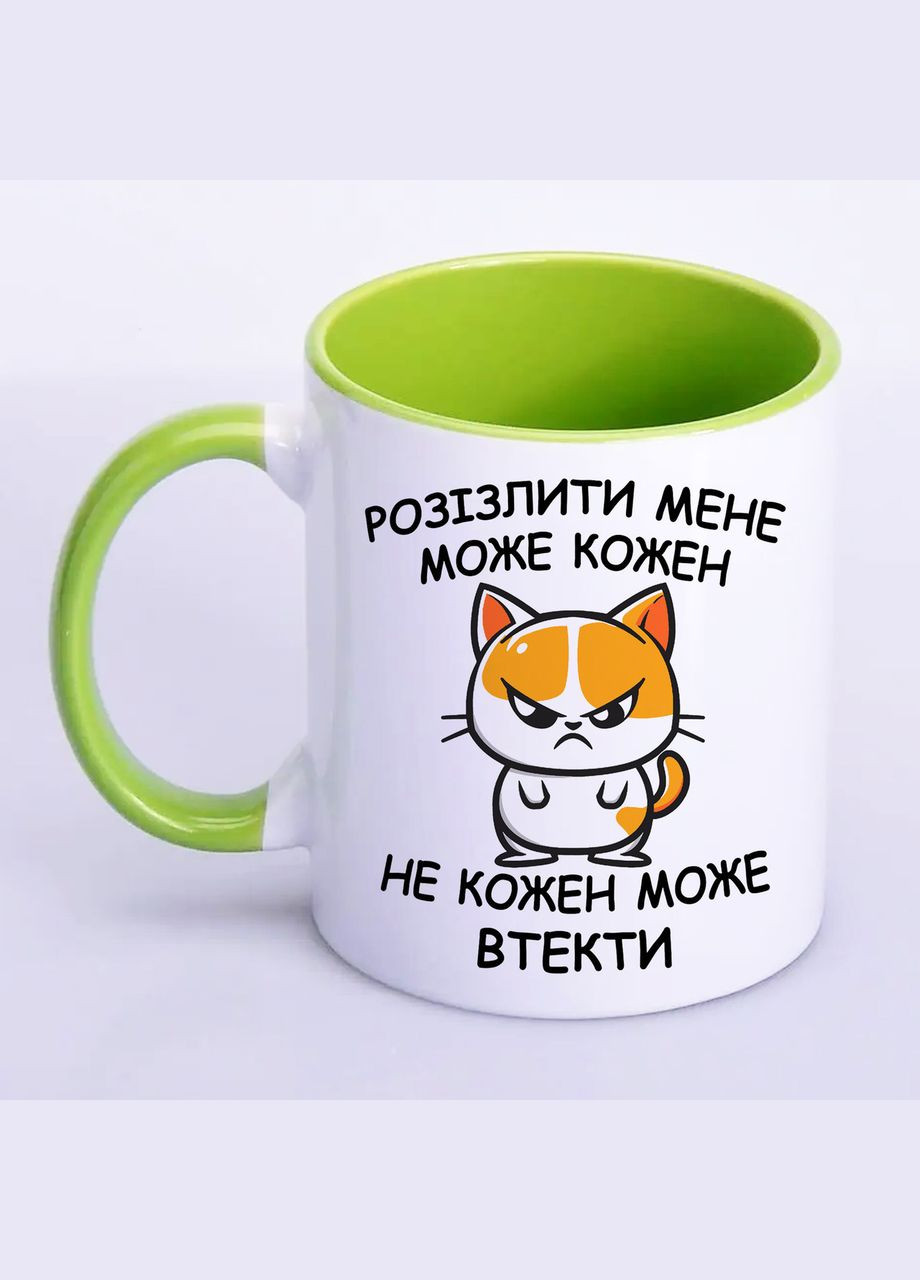 Чашка с печатью "Злой кот" 330 мл (цвет салатовый) (24328) No Brand (325881722)