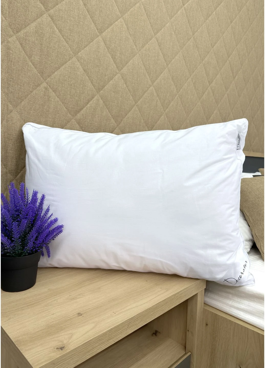 Подушка для сну гіпоалергенна Cotton Lux 50x70х20 см, колір білий (84-153) Decorator (361145731)