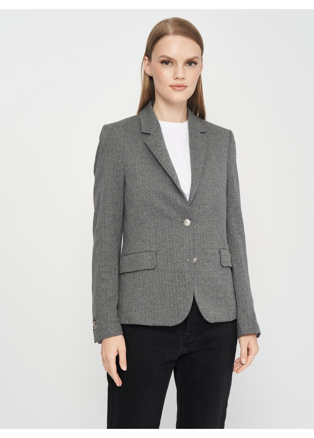 Цветной женский пиджак herrigbone jersey 4770026 grey dark Gant - всесезон