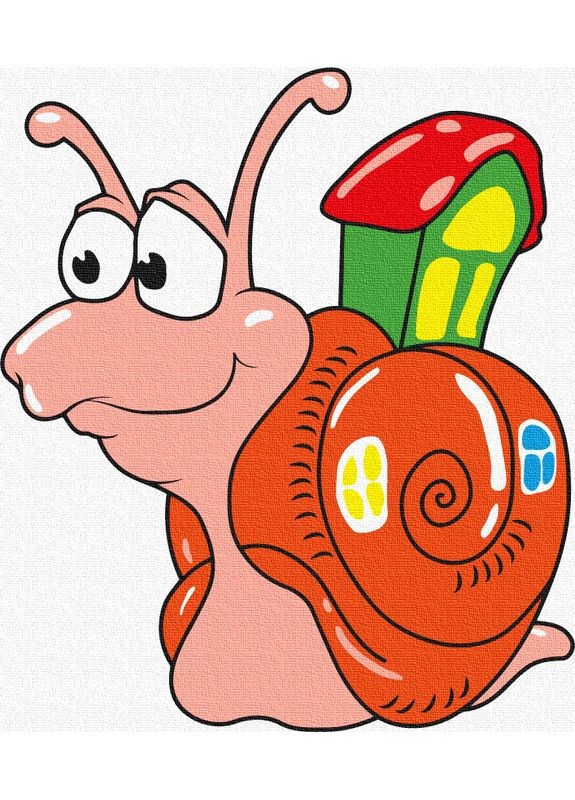 Картины по контурам Детские раскраски на холсте 20х20 Дом улитки Картины раскраски MBS005 Brushme (308988849)