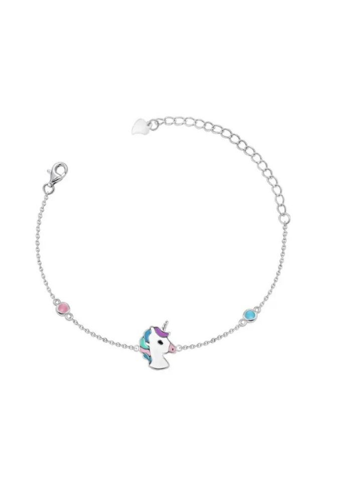 Срібний браслет на руку без каменів Єдиноріг 14 - 19 см срібло 925 проби Родоване бк2/893 2.30г Nobrand (363969084)